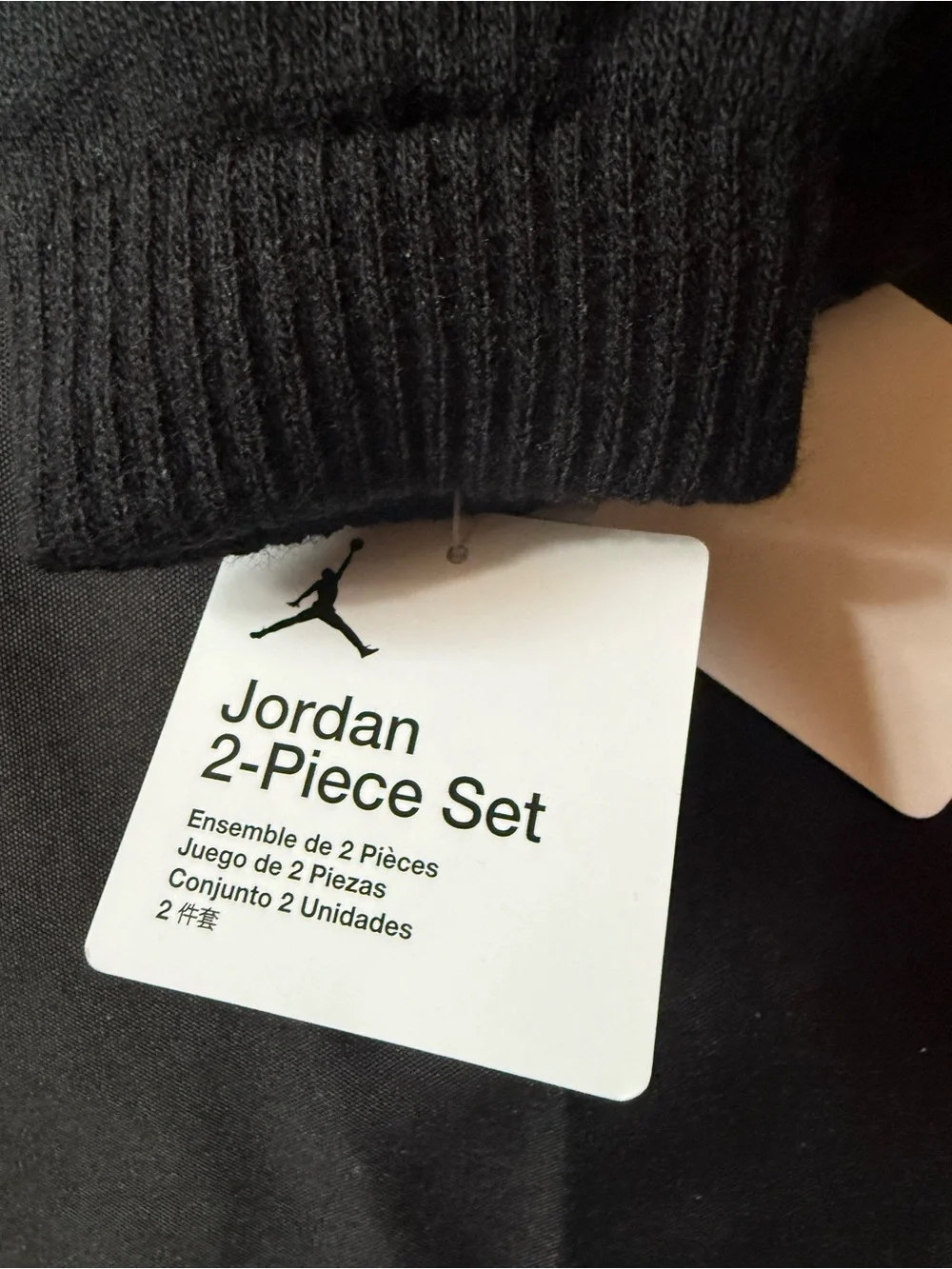 New Black Jordan Knit Beanie and Gloves Set - Gold Jumpman Accent